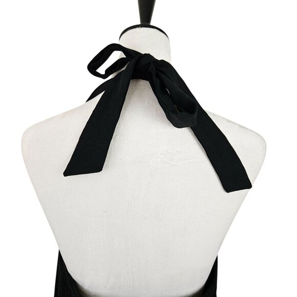 Zesica Womens XL Halter Maxi Dress Black Smocked Back Casual Beach Vacation Sexy - Picture 7 of 10